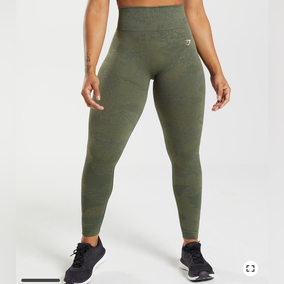 Gymshark Adapt Camo Seamless Leggings - Moss Olive/Core Olive - Picture 1 of 5